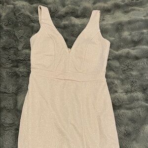 Crystal Doll Sparkling Cream Strapless Dress